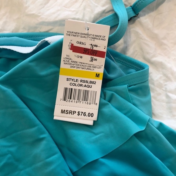 Kenneth Cole reaction swim top aqua size medium. - Picture 2 of 3